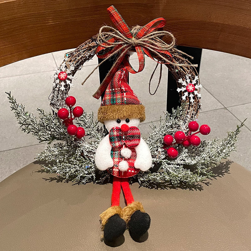 Splendas Christmas vine ring wreath Santa snowman and elk all variants flat lay display