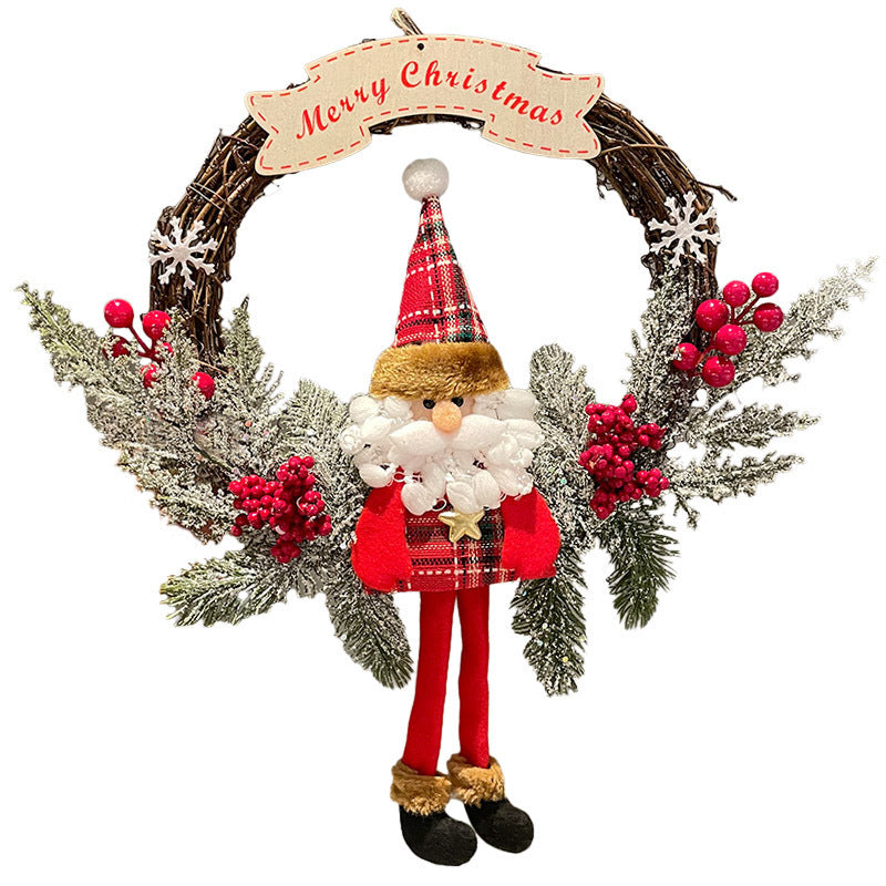 Splendas Christmas vine ring wreath styled as door hanging festive home decoration