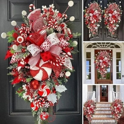 Splendas handmade green Christmas wreath holiday door decoration pendant