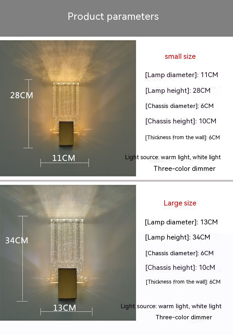 Splendas dimmable crystal wall sconce LED modern luxury installed on bedroom wall display