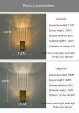 Splendas dimmable crystal wall sconce LED modern luxury installed on bedroom wall display