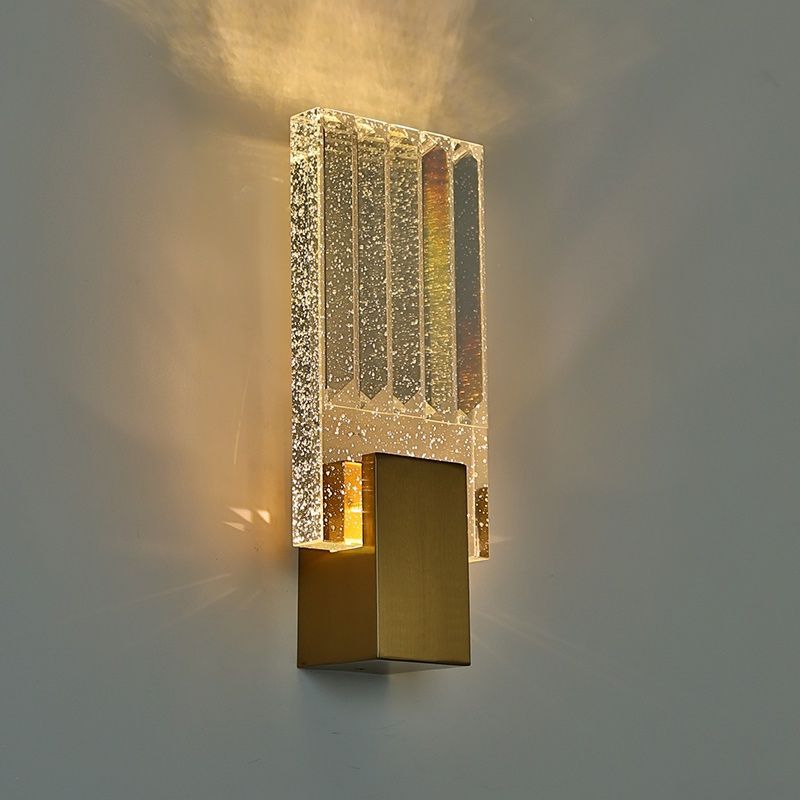 Splendas dimmable crystal wall sconce LED warm light glow lifestyle bedroom display