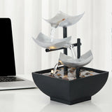 Splendas indoor flowing water fountain ornament white and black modern minimalist desk display