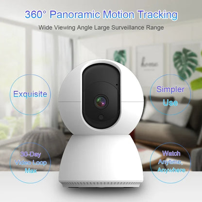 Splendas indoor wireless PTZ security camera placed in living room