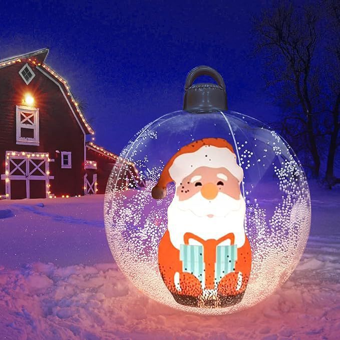 Splendas inflatable Christmas ball hanging decoration with snowman LED light display