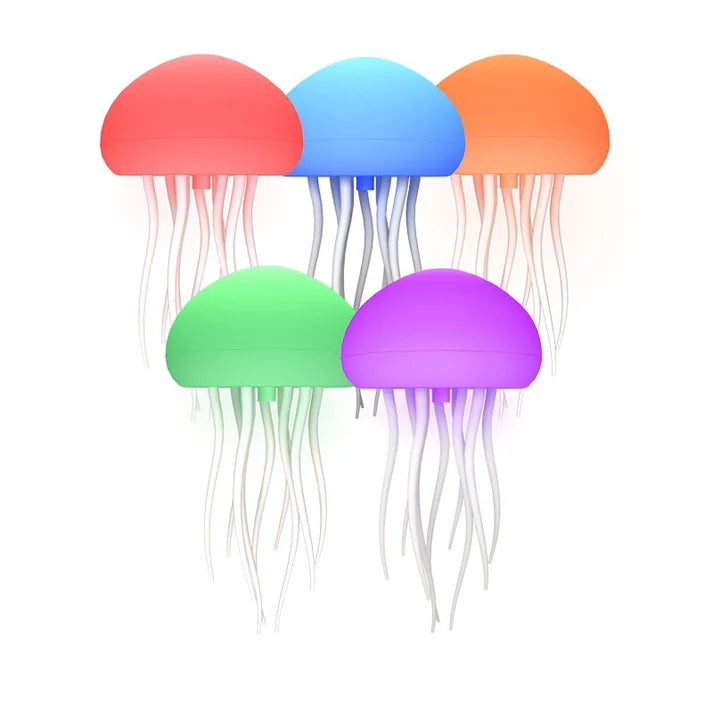 Splendas jellyfish night light portable smart lamp shown in multiple color gradient options
