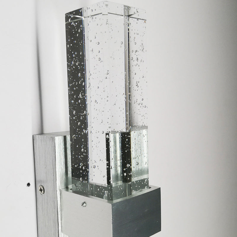 Side installation angle view of Splendas LED crystal bubble wall lamp on indoor wall
