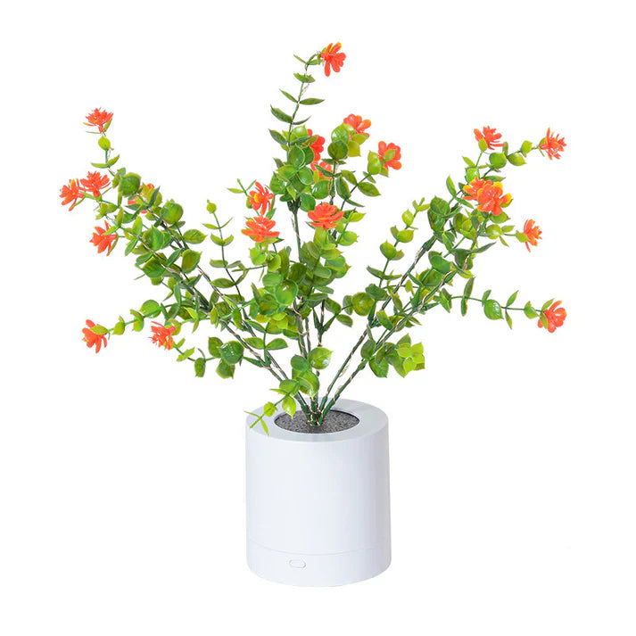 Splendas LED rechargeable white flower decorative light in pot home decor display