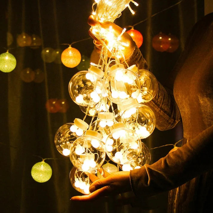 Splendas LED star moon orb curtain lights full hanging display for home decor