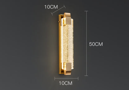 Splendas luxury gold crystal bubble wall lamp 40x10cm dimensions display on dark wall