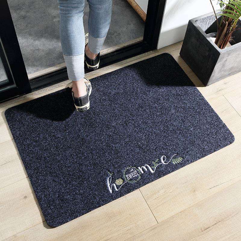 Splendas non slip entrance door floor mat in dark gray color lifestyle display
