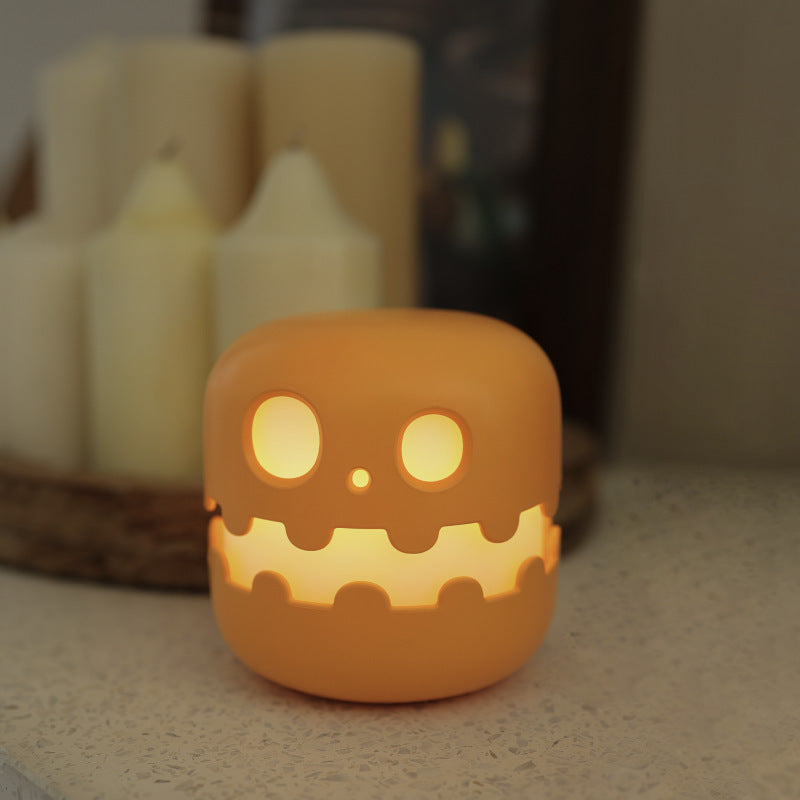 Splendas pumpkin lamp Halloween bedside night light glowing orange jack o lantern decor