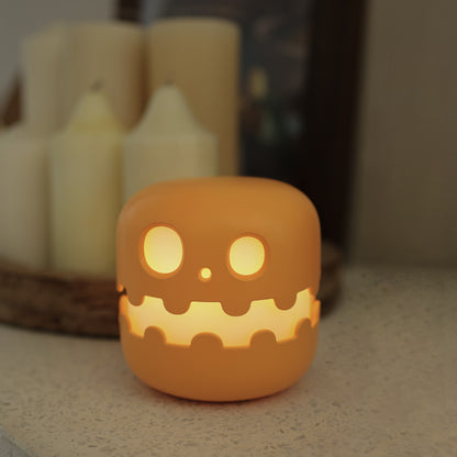 Splendas pumpkin lamp Halloween bedside night light glowing orange jack o lantern decor