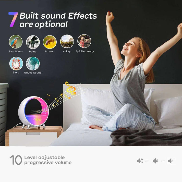 Splendas 6 in 1 smart alarm clock Bluetooth speaker music mode display