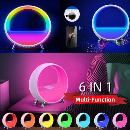 Close up of Splendas 6 in 1 smart alarm clock digital time and weather display