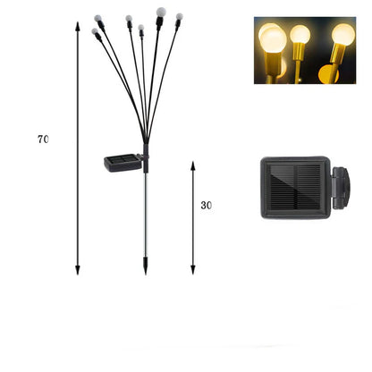 Close up of Splendas solar firefly garden light ABS stainless steel base with solar panel