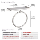 Mounting hardware included with the stainless steel wall towel ring laid out beside the ring
