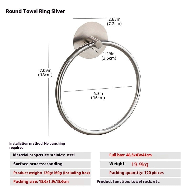 Drill making pilot holes in bathroom tile for mounting the stainless steel wall towel ring
