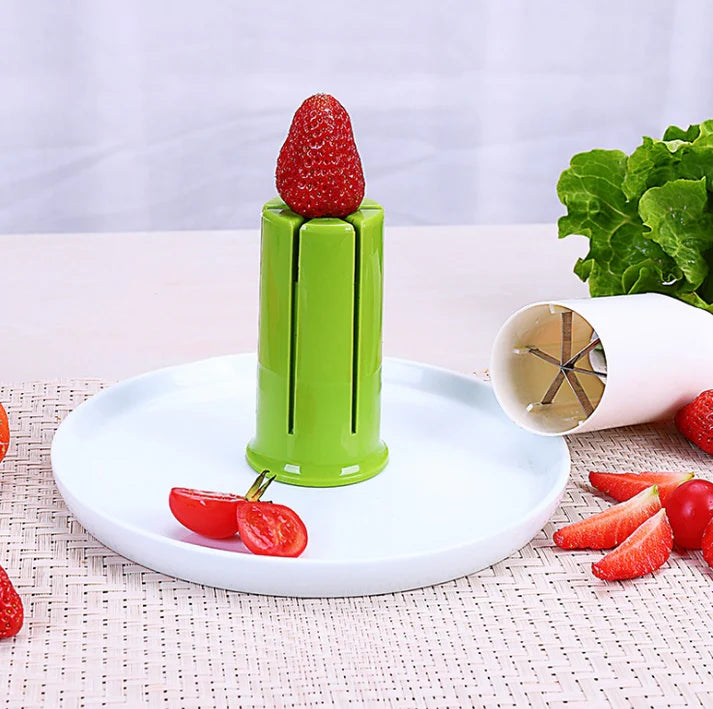 Stainless steel vegetable slicer cutter cutting tomato kitchen use
