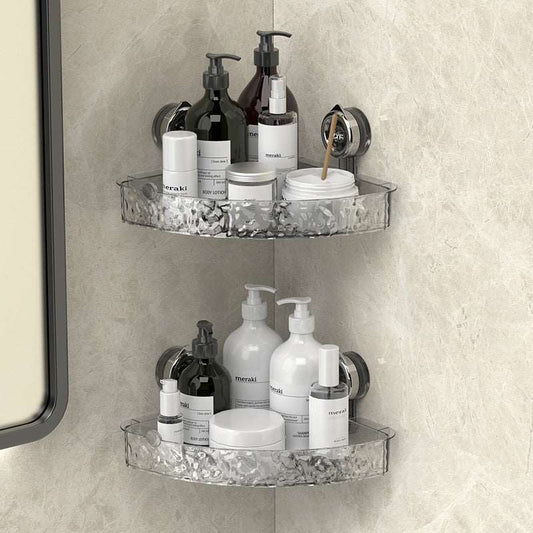 Suction cup shower shelf clear small size dimensions display