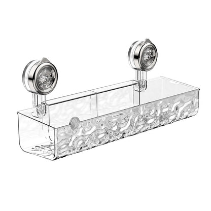 Suction cup shower shelf fan triangle transparent style display