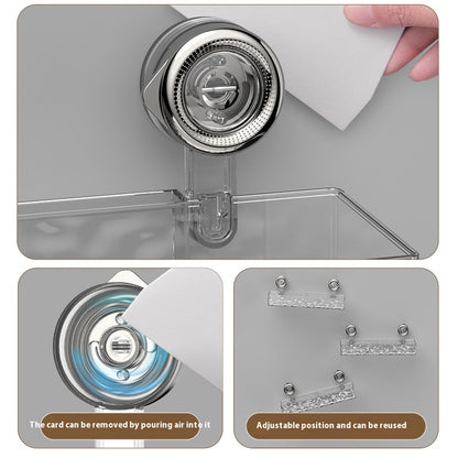 Suction cup shower shelf rectangular grey bathroom setting display