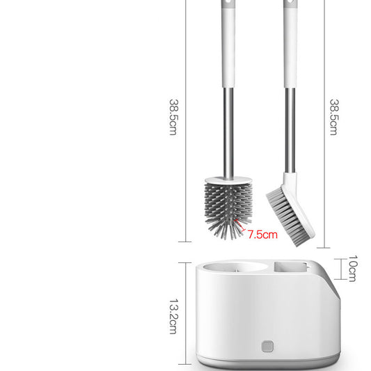 Toilet brush set with long handle and anti drip design