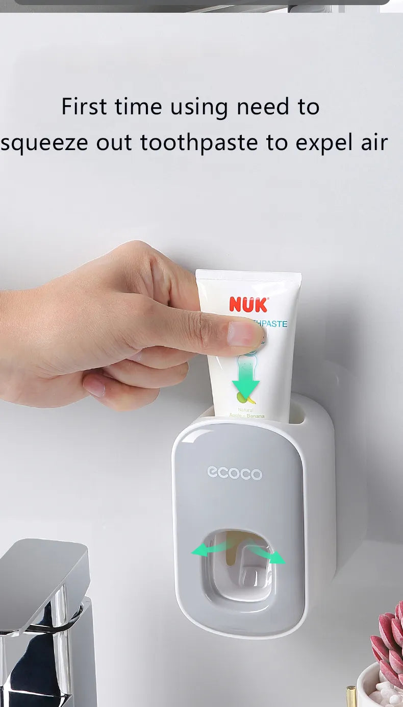 Toothpaste dispenser holder in green color