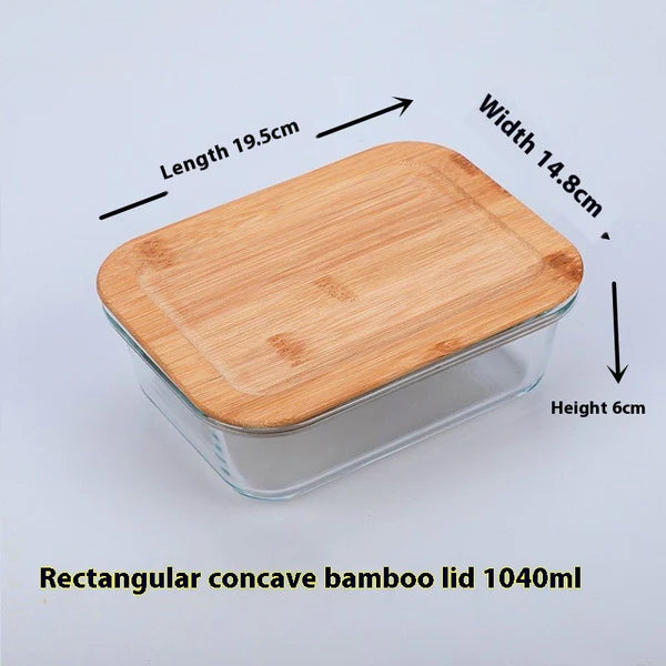 Transparent microwave safe bento box closed showing clear lid and compartments