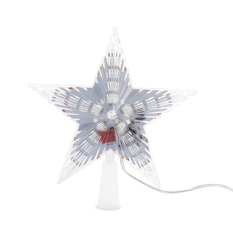 White tree topper star shown unlit