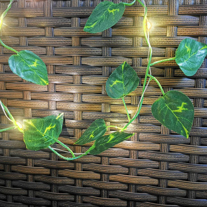 Two tone maple leaf copper wire LED string lights indoor room decoration display