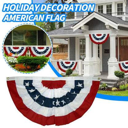 USA flag bunting fan stripes pleated outdoor lifestyle display