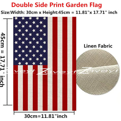 USA flag garden decoration linen fabric texture close up detail