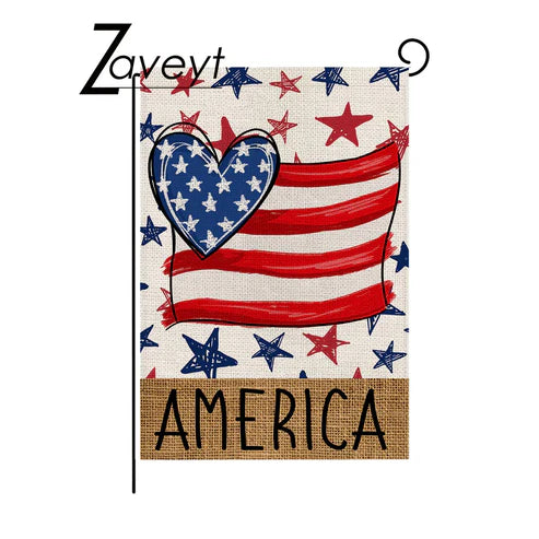 USA flag garden decoration MH1050 America heart design outdoor display