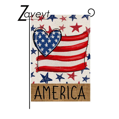 USA flag garden decoration MH1050 America heart design outdoor display