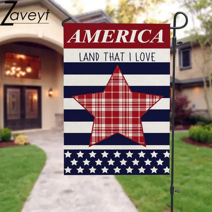 USA flag garden decoration red white blue stripe design outdoor display
