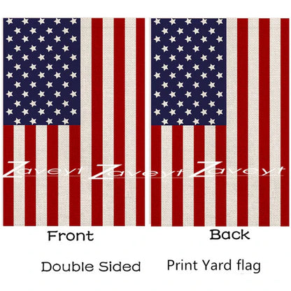 USA flag garden decoration 30x45cm size comparison display