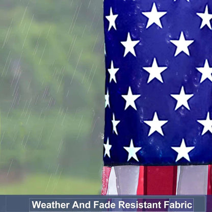 USA flag windsock outdoor decoration hung on fence garden display