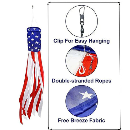 USA flag windsock outdoor decoration 100cm size reference display
