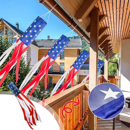 USA flag windsock outdoor decoration wind blowing garden display