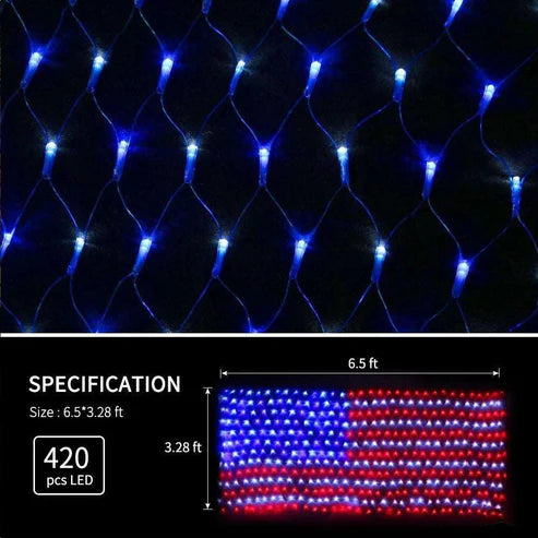 USA LED flag string light 420 LED color options display