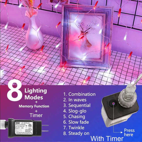 USA LED flag string light 420 LED installation guide display