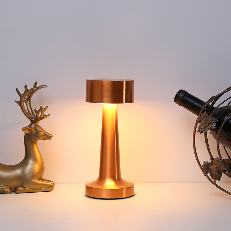 USB rechargeable LED table lamp bronze finish close up