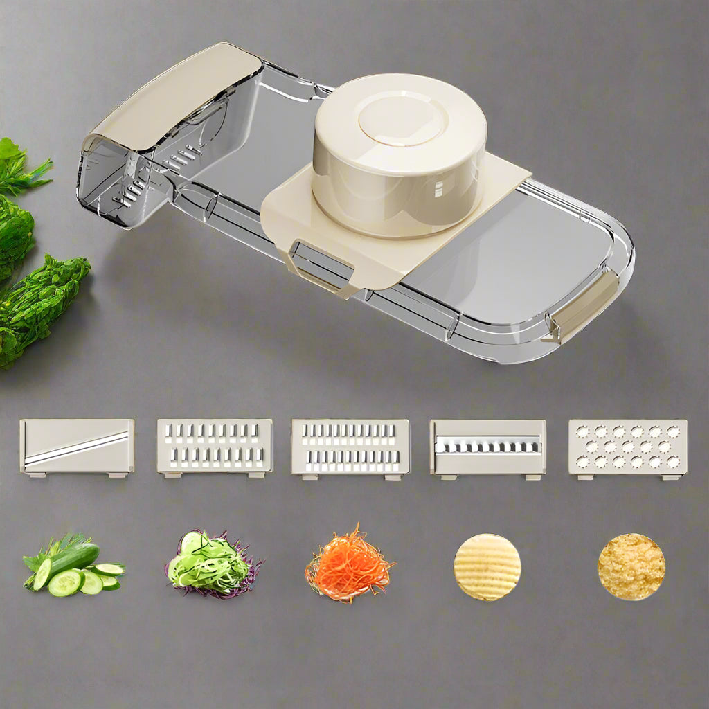 Vegetable slicer and chopper sliced diced and grated veggies result display