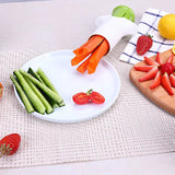 Fruit vegetable slicer cutter dimensions flat lay product shot