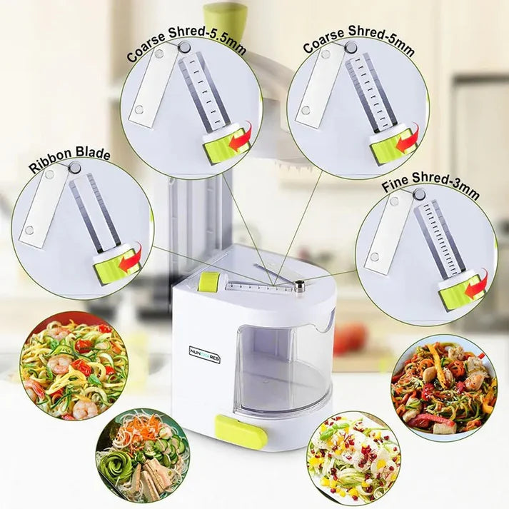 Vegetable slicer grater folded compact storage position