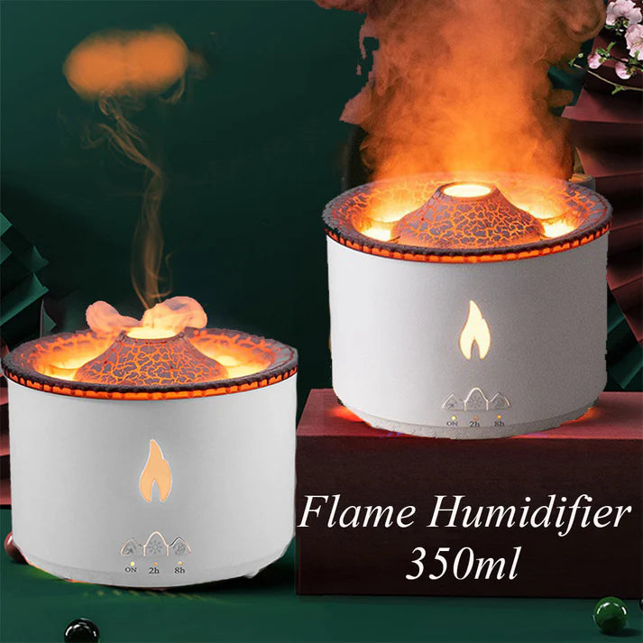 Volcano aromatherapy oil humidifier blue jellyfish flame bead display