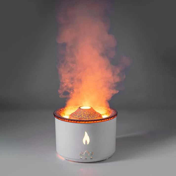 Volcano aromatherapy oil humidifier jellyfish flame effect video display