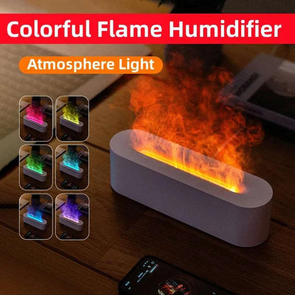 Essential oil bottles included with volcano fire flame humidifier