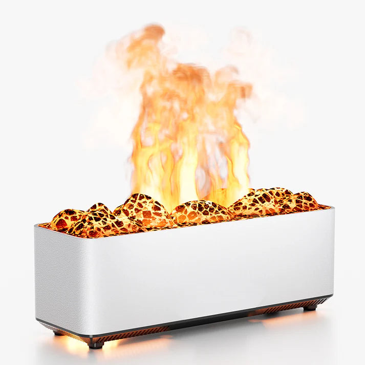 Volcano humidifier realistic flame effect close up detail